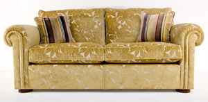 Duresta 2 and half Seater in Gardenia Gold Silver